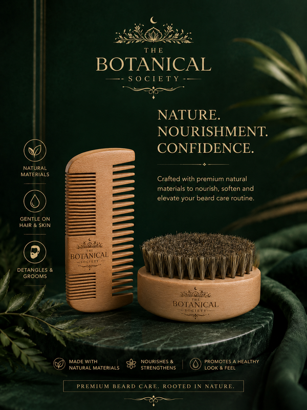 Beard Brush & Wooden Comb Set